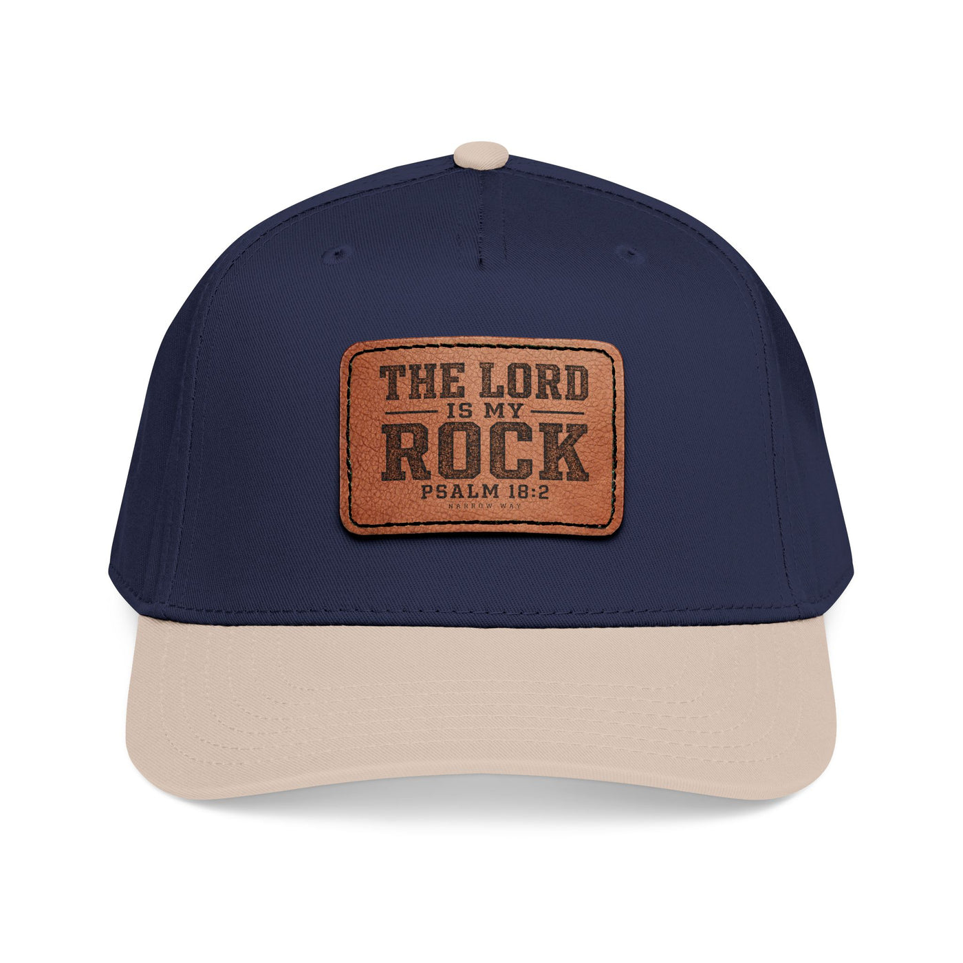The Lord is My Rock - Mid Profile Baseball Cap with Leather Patch