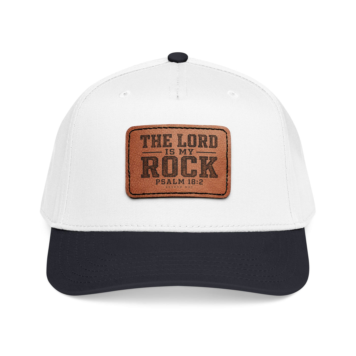 The Lord is My Rock - Mid Profile Baseball Cap with Leather Patch