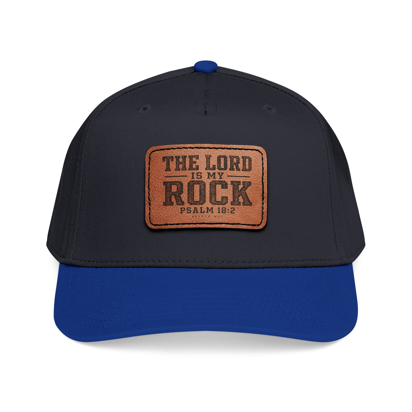 The Lord is My Rock - Mid Profile Baseball Cap with Leather Patch