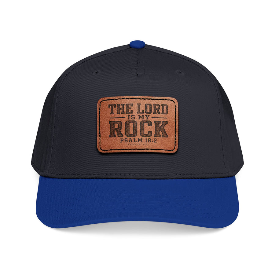 The Lord is My Rock - Mid Profile Baseball Cap with Leather Patch