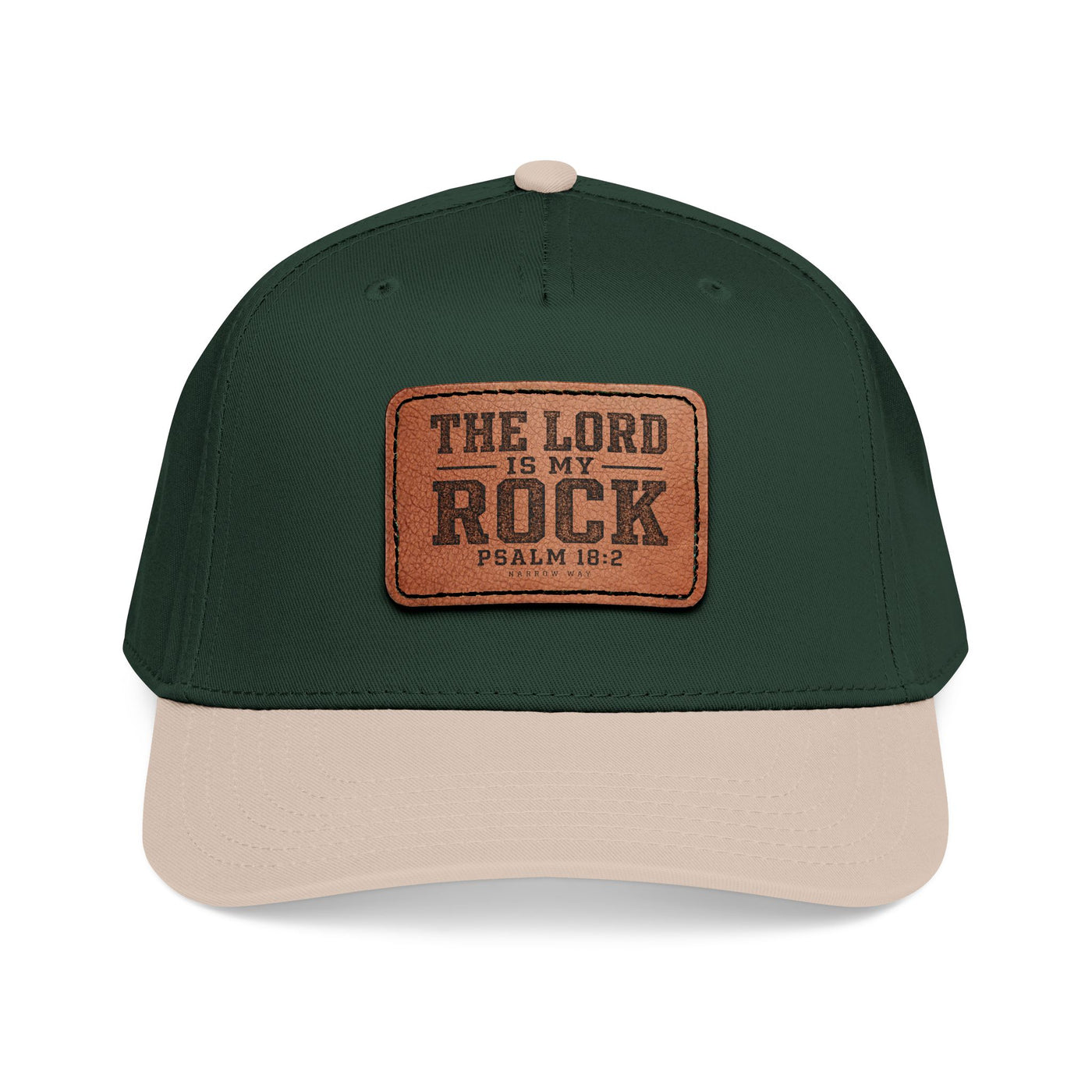 The Lord is My Rock - Mid Profile Baseball Cap with Leather Patch