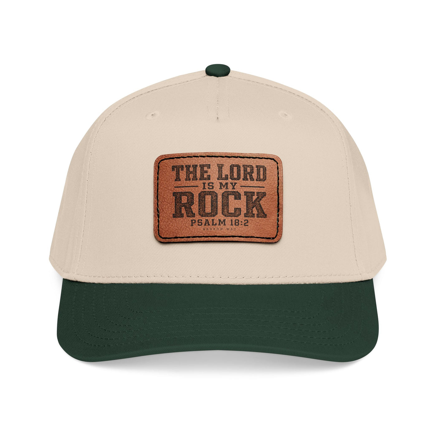 The Lord is My Rock - Mid Profile Baseball Cap with Leather Patch