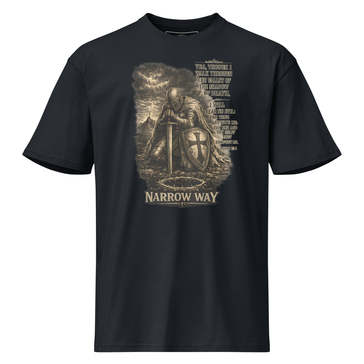Narrow Way - Psalm 23:4 Crusader Midweight T-Shirt