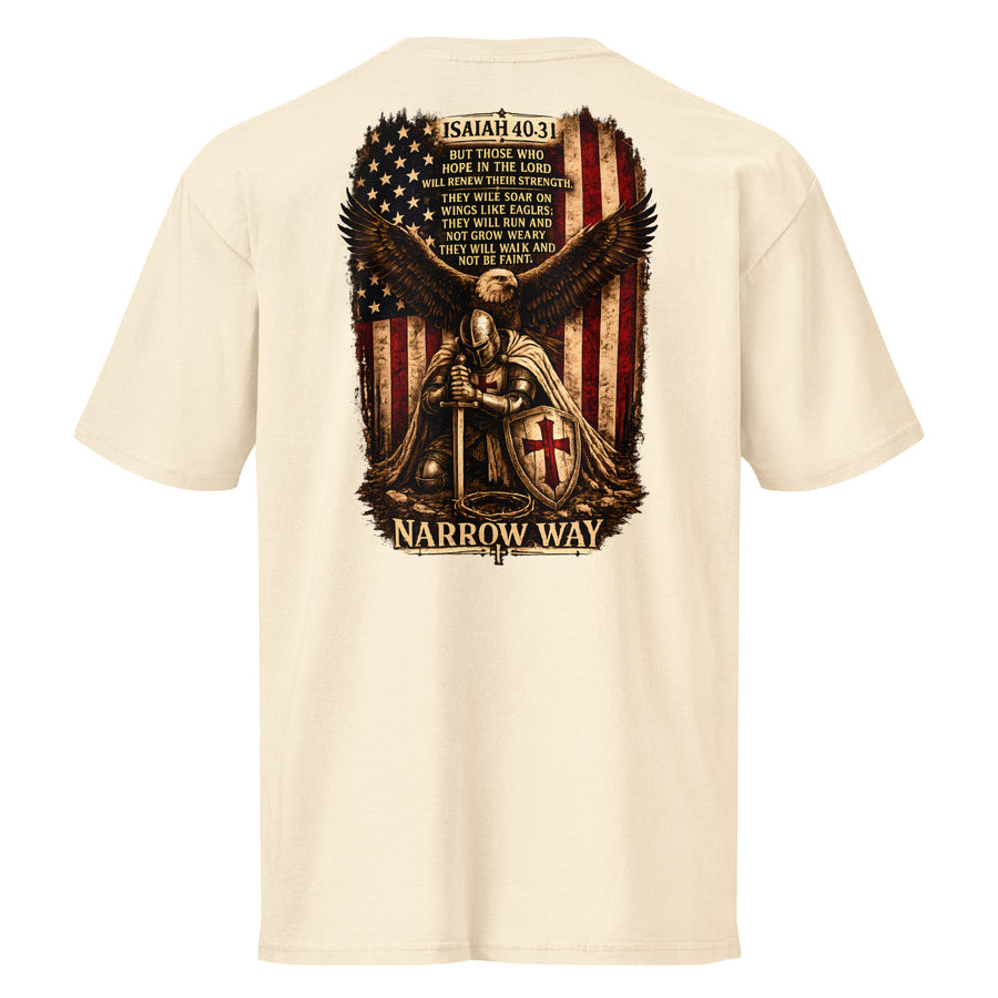 Narrow Way - Isaiah 40-31 Patriotic Crusader Midweight T-Shirt