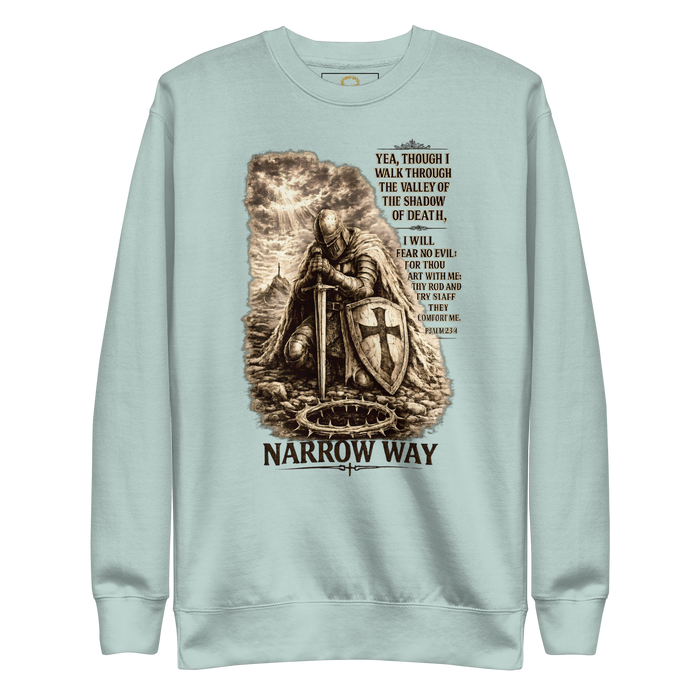Narrow Way - Psalm 23:4 Crusader Premium Heavyweight Sweatshirt