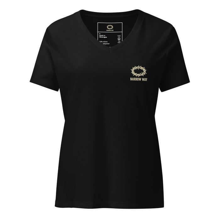 Narrow Way - Crown of Thorns Women's Relaxed V-Neck T-Shirt
